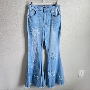 Fashion Nova Beauty of a Butterfly Super Flare Jeans Women's 13 High Rise NEW